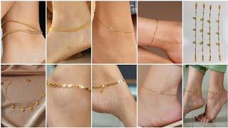 New Model Anklets Beautiful 22k Gold Payal ki Designs || trendy anklet design @Psrgold