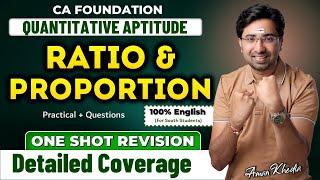 CA Foundation Maths | Aman Khedia | Ratio & Proportion | In 100% English | For South Students