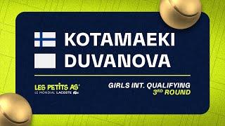 Les Petits As 2023 | Girls International Qualifications 3R | Milla Kotamaeki vs Ekaterina Duvanova