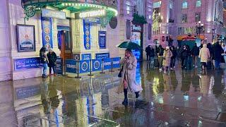 London’s FIRST Snow of 2025 ️ Central London Night Walk | Oxford Street to Leicester Square 4K HDR