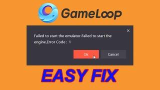 Failed to start engine Error code: 1 - EASY FIX
