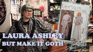 Victorian Gothic Dressing Robe Sewing Vlog | Vintage Laura Ashley Sewing Pattern | HalloQueenie