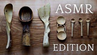 Finishing Carving a Wooden set - ASMR Edition