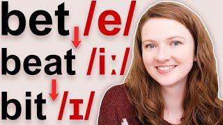 How to Pronounce /e/ /ɪ/ /iː/ | bet, bit, beat / set, sit, seat