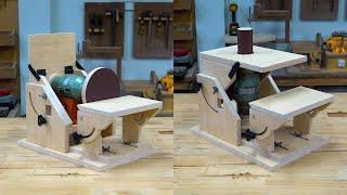 Make Folding Disc Sander and Spindle Sander from Old Electric Motor