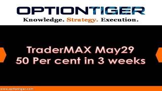 TraderMAX May29 50 Per cent in 3 weeks