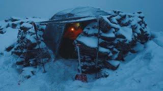 WINTER STORM - Snow Tent Camping Solo