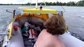 Intex Mariner with sail and cabin diy homemade inflatable sailboat dinghy Schlauchboot