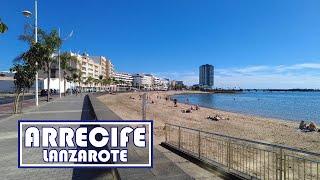 Lanzarote | Arrecife, The Capital ► Promenade, Beach, Marina & Walking Tour ► In 4k