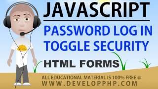 javascript toggle password security field text html form login switch tutorial