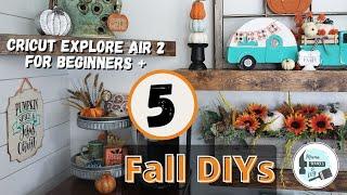 Cricut Explore Air 2 For COMPLETE Beginners| 5 NEW Reversible Dollar Tree DIYs For Fall & Halloween