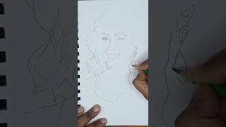 Stunning Madhuri Dixit Pencil Line Art | Handmade Sketch Drawing#shorts #art#madhuri dixit