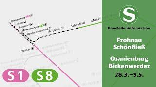 S-Bahn Berlin Baustelleninformation | Frohnau/Schönfließ – Oranienburg/Birkenwerder (S1, S8)