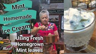 Mint,Chocolate Chip Ice Cream Using Your fresh Homegrown Mint! Refreshing Delicious Easy!