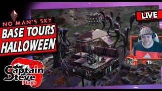 No Man's Sky Halloween Planet Base Tours - Captain Steve Live NMS - 3rd Week