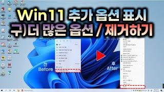 윈도우11_추가 옵션 표시_(더 많은 옵션) 표시 제거_복구하기 v2.0