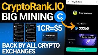 Cryptorank Biggest Mining Back By Binance & All Crypto Exchanges | CryptoRank Airdrop Guide