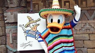 Donald Duck Meet & Greet in Mexico at Epcot Festival of the Arts, Dances to Mariachi Cobre