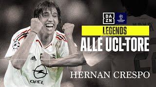 Für Mailand in blau und rot: Hernan Crespo | Alle Tore | UCL-Legends | UEFA Champions League | DAZN