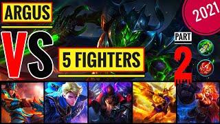 ARGUS VS 5 FIGHTERS |ZILONG ALUCARD YUZHONG FREYA MASHA WHO IS STRONGEST | MOBILE LEGENDS BANG BANG