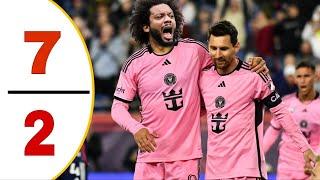 Messi Hattrick +90Inter Miami vs Cincinatte 7-2- Marcello Debut - All Goals & Highlights - 2025