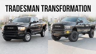 Tradesman Cummins Ram 2500 Budget Build Transformation with Carli Suspension and 37s