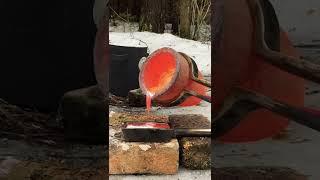 Плавка алюминия в домашних условиях #Shorts