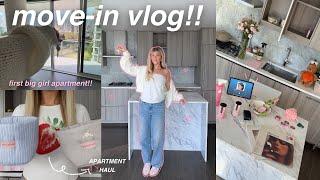 MOVE IN VLOG!  empty apartment tour, unpacking, living alone, hauls etc!