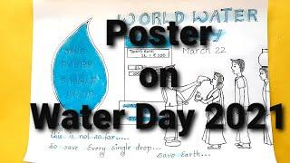 World water day poster drawing 2021 with message for competition|  water day drawing easy