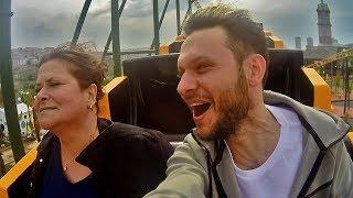 SIXTY YEARS OLD MOTHER ON ROLLER COASTER