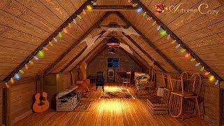 COZY ATTIC AMBIENCE ASMR: Rain Sounds, Footsteps, Creaking