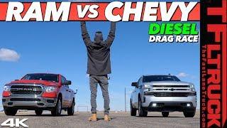 It Just Got Real! We Drag Race the New 2020 Silverado Duramax vs the New Ram EcoDiesel