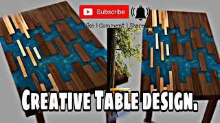 very  talented carpenter create  modern epoxy resin table