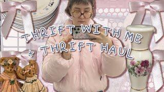 HUGE COQUETTE THRIFT WITH ME VLOG & THRIFT HAUL  dollette, grandmacore, cottagecore, thrift haul 