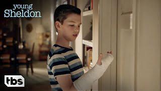 Sheldon Gets A Cast (Clip) | Young Sheldon | TBS