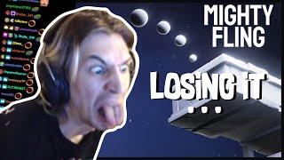 I'ts like JUMP KING all over again... & xQc Goes Insane - Mighty Fling best moments - w/Chat