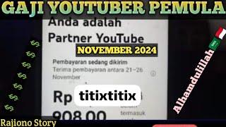 Gaji Youtuber Pemula November 2024