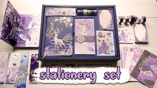 Aesthetic Stationery Set Unboxing - Notebook stickers washi tapes | best gift