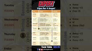 Bet Like a Pro. Expert Tips for 7 Days! #football #experttips #7days #sportsbetting #predictions