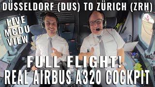 FULL FLIGHT! DÜSSELDORF  (DUS) TO ZÜRICH  (ZRH) IN THE COCKPIT IN REAL-TIME! | REAL AIRPLANE