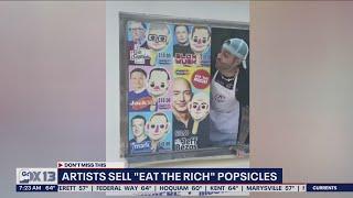 Artist sells "Eat the Rich" popsicles, that look like famous tech executives like Jeff Bezos | FOX 1