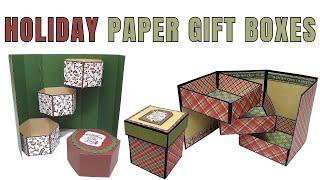 How to make Holiday Paper Gift Boxes | DIY Christmas Boxes Designs
