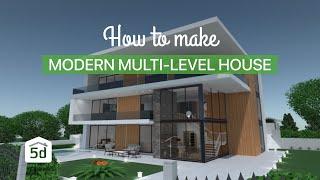 Modern multi-level house by Planner 5D MAC app