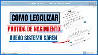 CARGAR PARTIDA DE NACIMIENTO PARA LEGALIZAR EN NUEVO SISTEMA SAREN PASO A PASO Venezuela