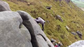 Gritstone leader fall - Rylstone