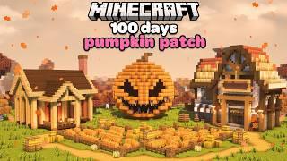 I Spent 100 Days Building a Cozy Pumpkin Patch in Minecraft (Autumn)