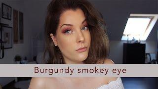 BURGUNDY SMOKEY EYE WITH RED WINGED LINER