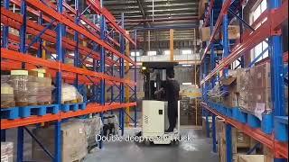 reach truck double deep narrow aisle forklift