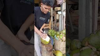 amateur techniques for cutting coconuts #12 #coconut #fruit #ramadhan2024 #food