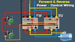 Reverse forward motor control circuit diagram || reverse forward power wiring